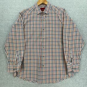 Alfani Shirt Mens Large 16.5 Plaid Button Up Long Sleeve Fitted